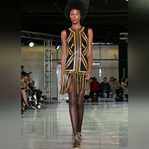 Naeem Khan Inspired Jewelled Flapper Dress S - Picture 13 of 16